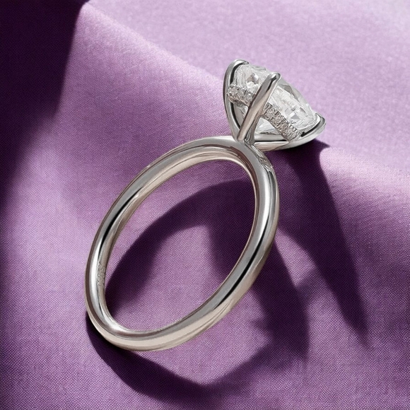 2 CT Moissanite Oval Engagement Ring Anniversary Birthday Gift - Picture 3 of 17